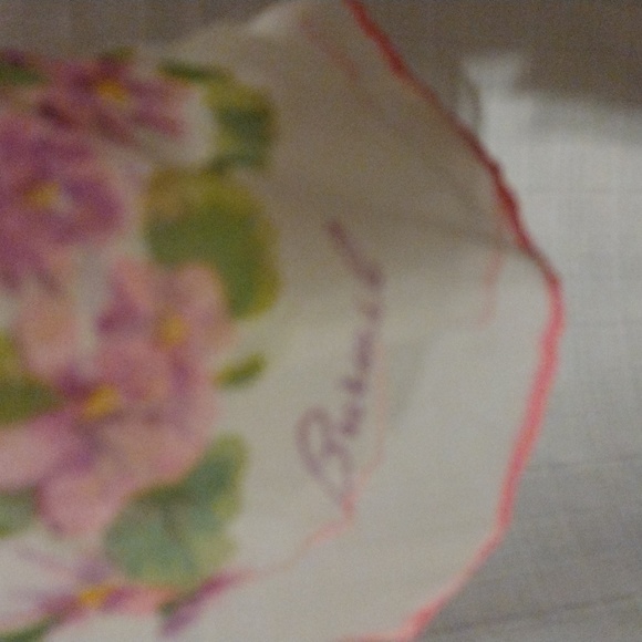 Vintage Burmel oblong scarf -  violet pattern - Picture 2 of 4